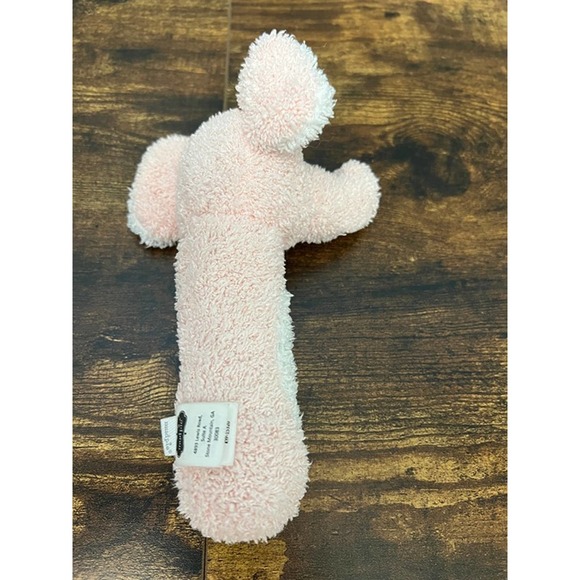 Mud Pie Pink Terry Cloth Elephant Plush Rattle - Picture 3 of 6